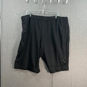 Susan Graver Weekend Regular Cotton Bermuda Shorts w/D-Ring D Black, Size 2X